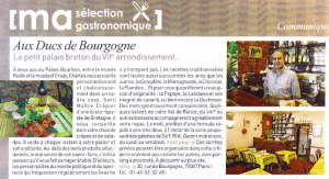 Article presse L'Express Crêperie Ducs de Bourgogne 30 rue de Bourgogne 75007 Paris
